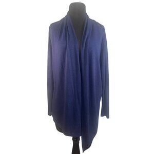 Coldwater Creek Womens XS Cardigan Navy  Lightweight Draped Open Front
